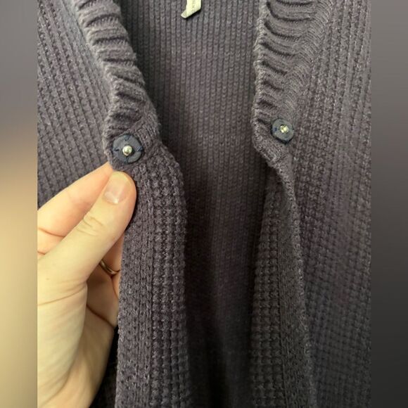 LOGO by Lori Goldstein One Button Cardigan Sweater SZ 2X Purple Pockets Plus SZ - Picture 5 of 5